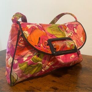 Vera Bradley Vibrant Pink and Green Floral Shoulder Bag